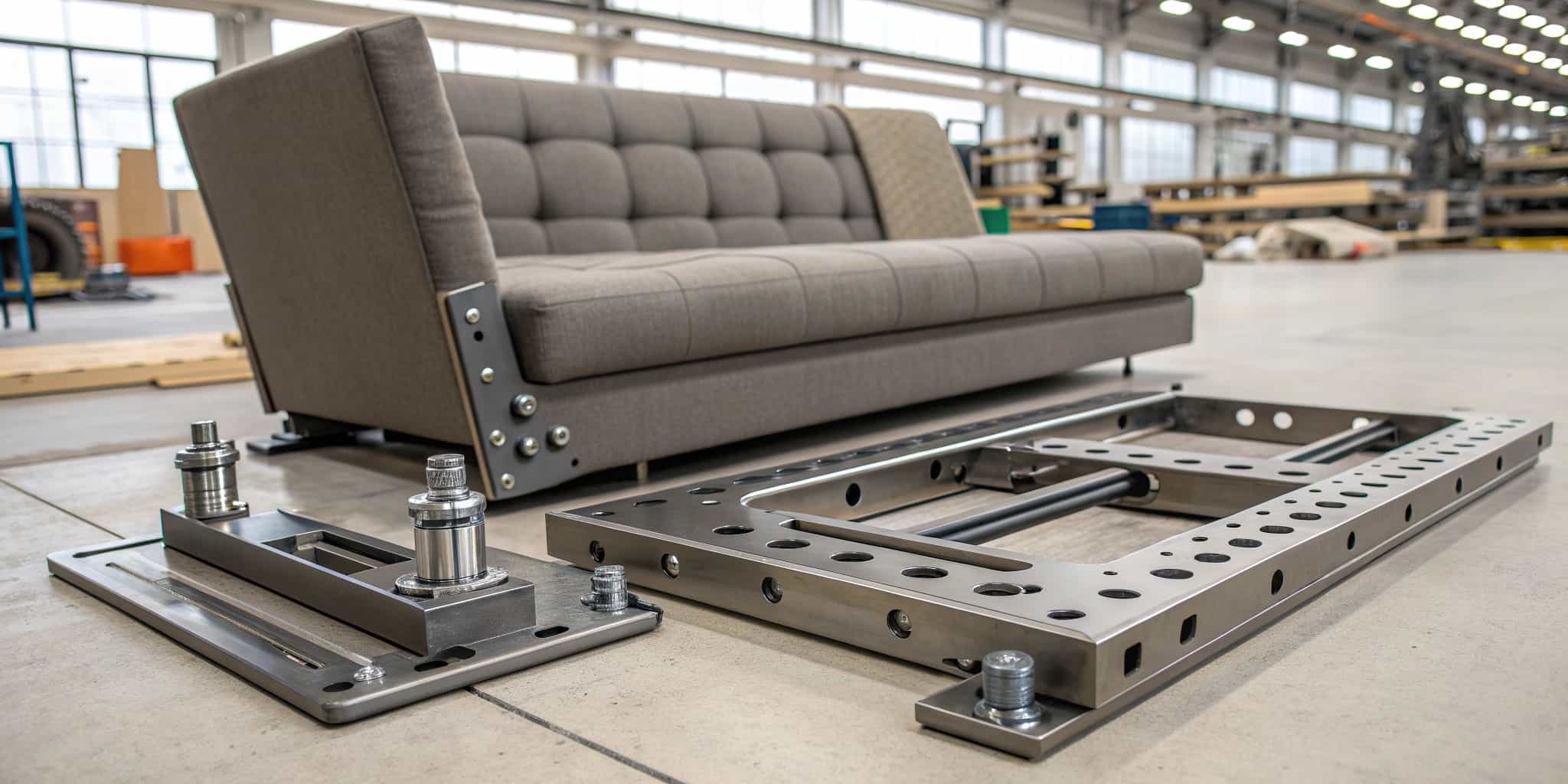 مجموعه صنعتی یراق حسام علاوه بر ارائه ابزار آلات مبل سازی، در زمینه تولید پایه و انواع ملزومات فلزی به صورت تخصصی فعالیت دارد.